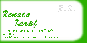 renato karpf business card